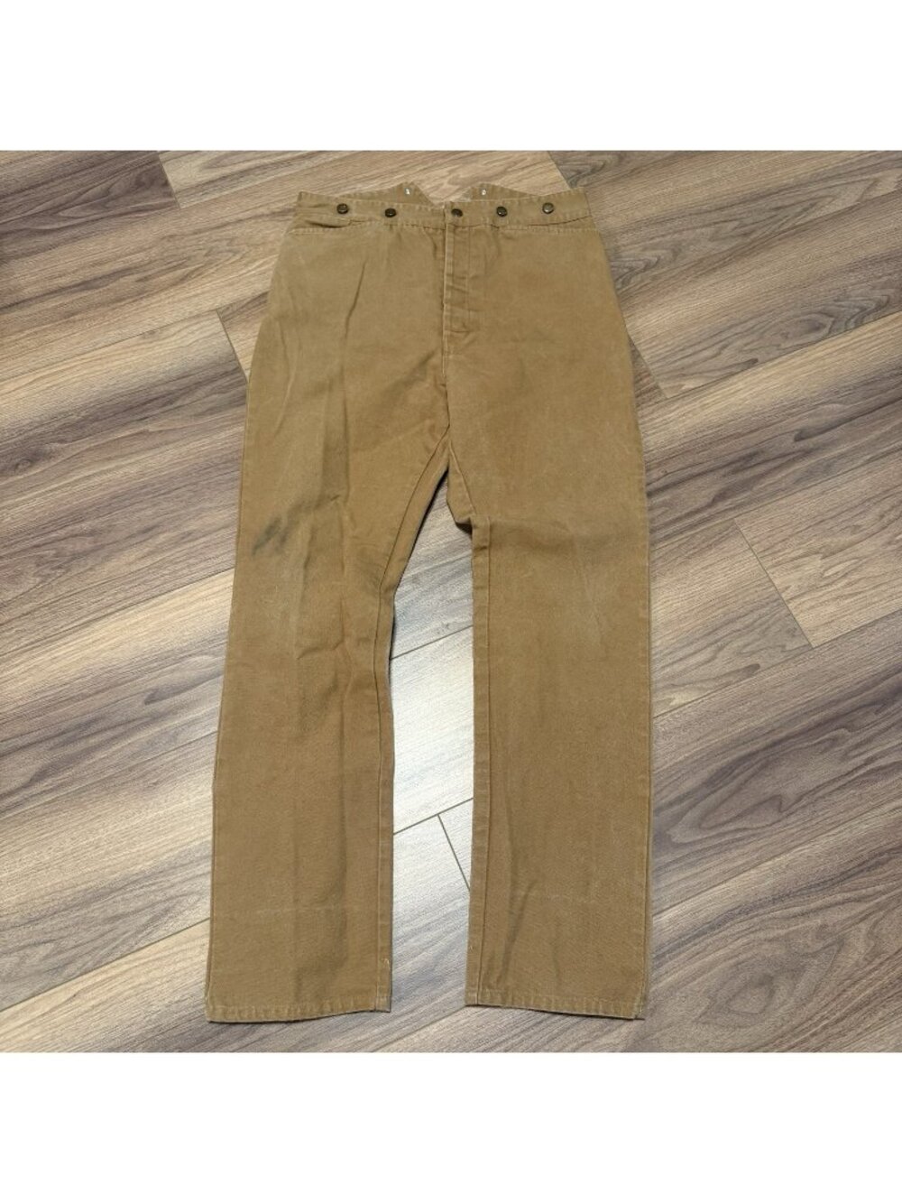 Vintage Western Buckle Back Pants Mens 38 Brown Canvas Costume